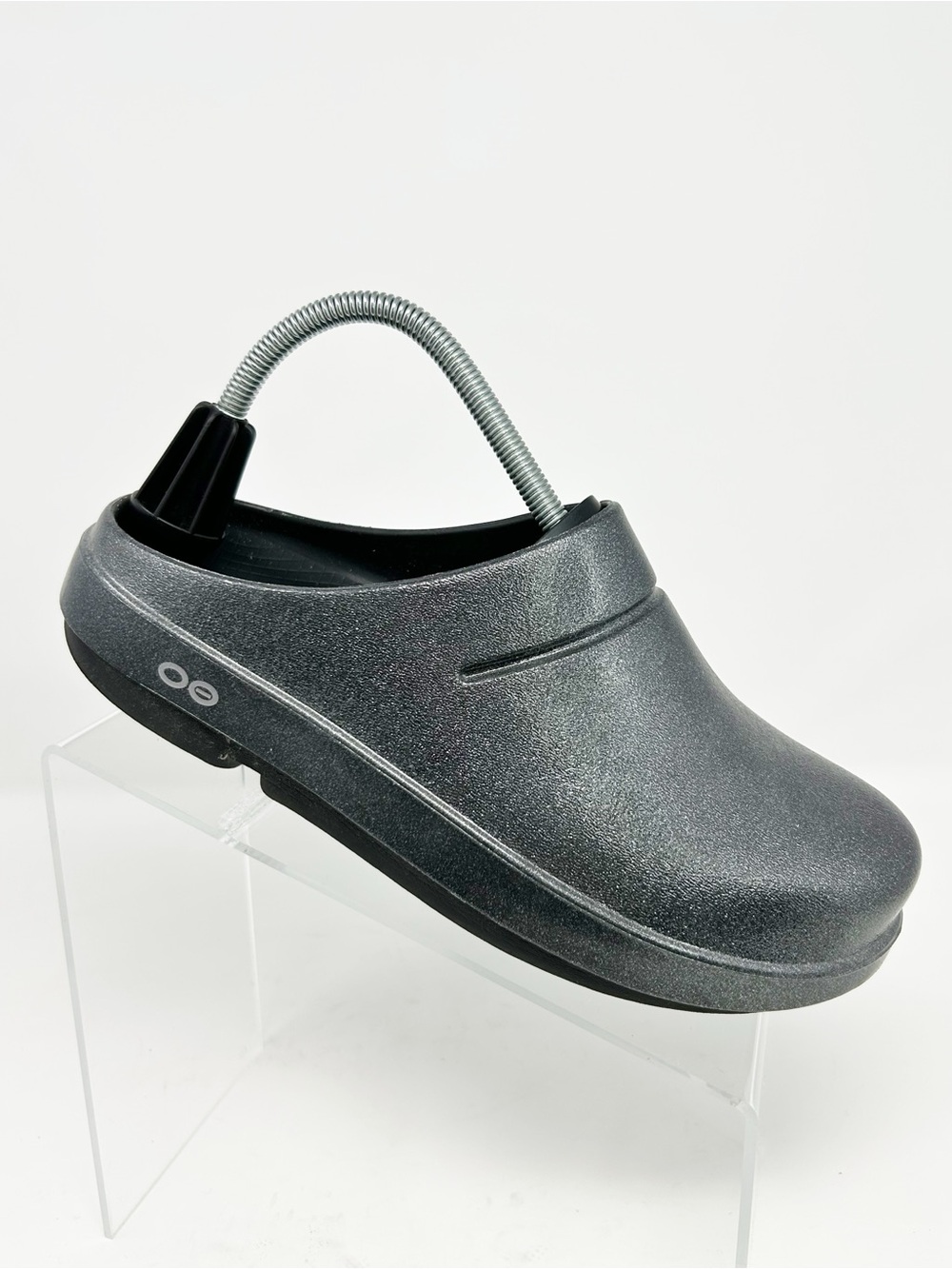 OOFOS OOcloog Luxe Recovery Clog Womens Black Sparkle Slip-On Comfort Size 9